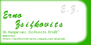 erno zsifkovits business card